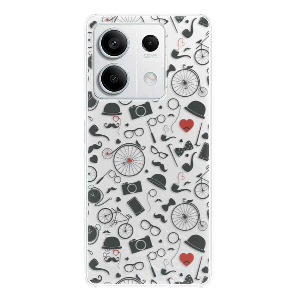 Odolné silikónové puzdro iSaprio - Vintage Pattern 01 - black - Xiaomi Redmi Note 13 5G