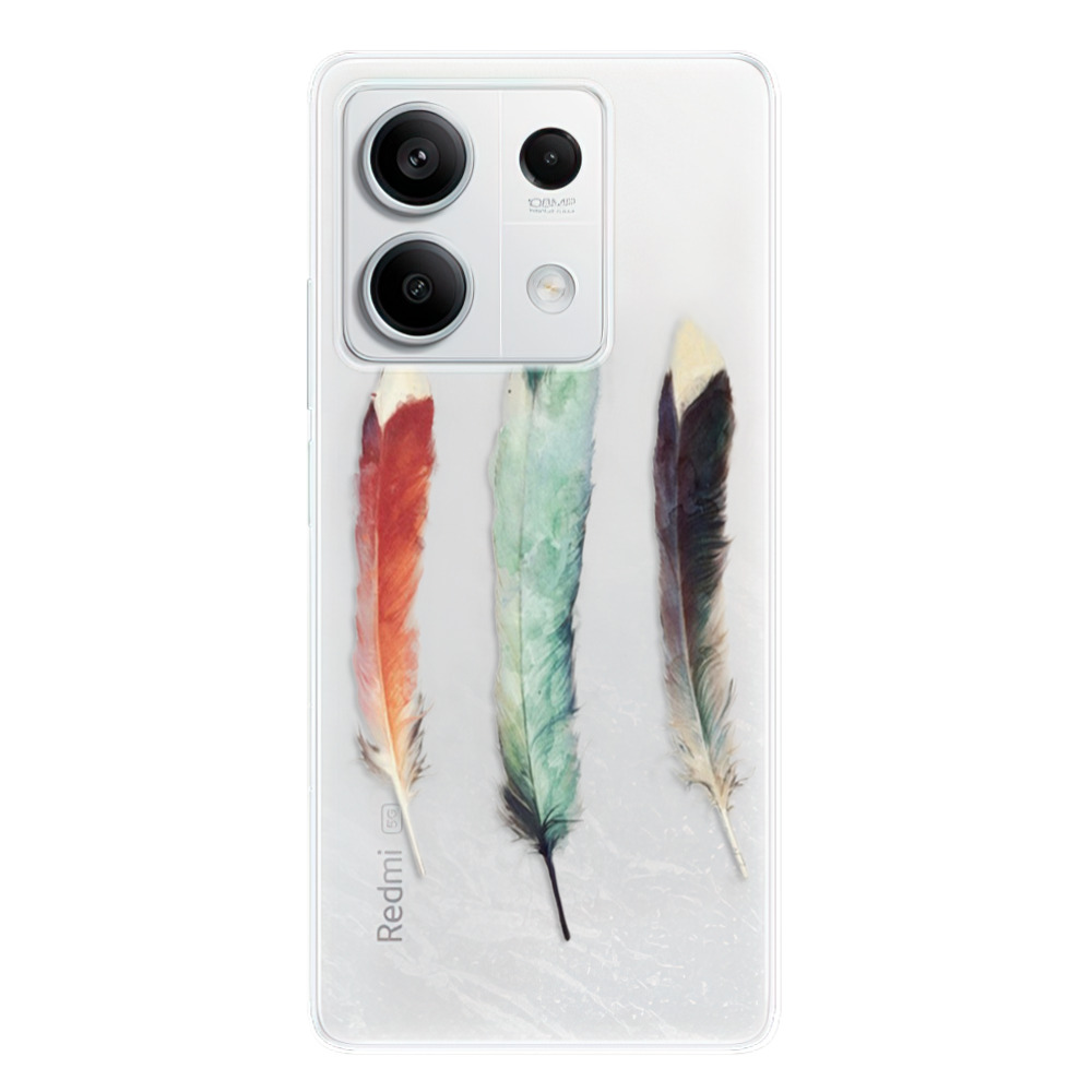 Odolné silikónové puzdro iSaprio - Three Feathers - Xiaomi Redmi Note 13 5G
