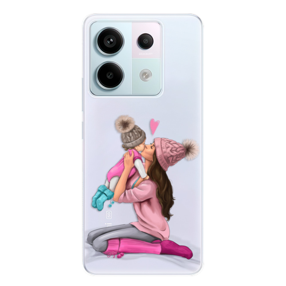 Odolné silikónové puzdro iSaprio - Kissing Mom - Brunette and Girl - Xiaomi Redmi Note 13 Pro 5G / Poco X6 5G
