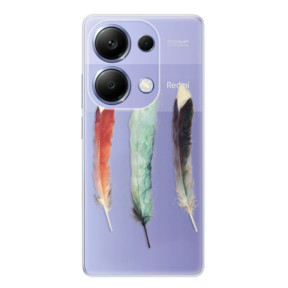 Odolné silikónové puzdro iSaprio - Three Feathers - Xiaomi Redmi Note 13 Pro
