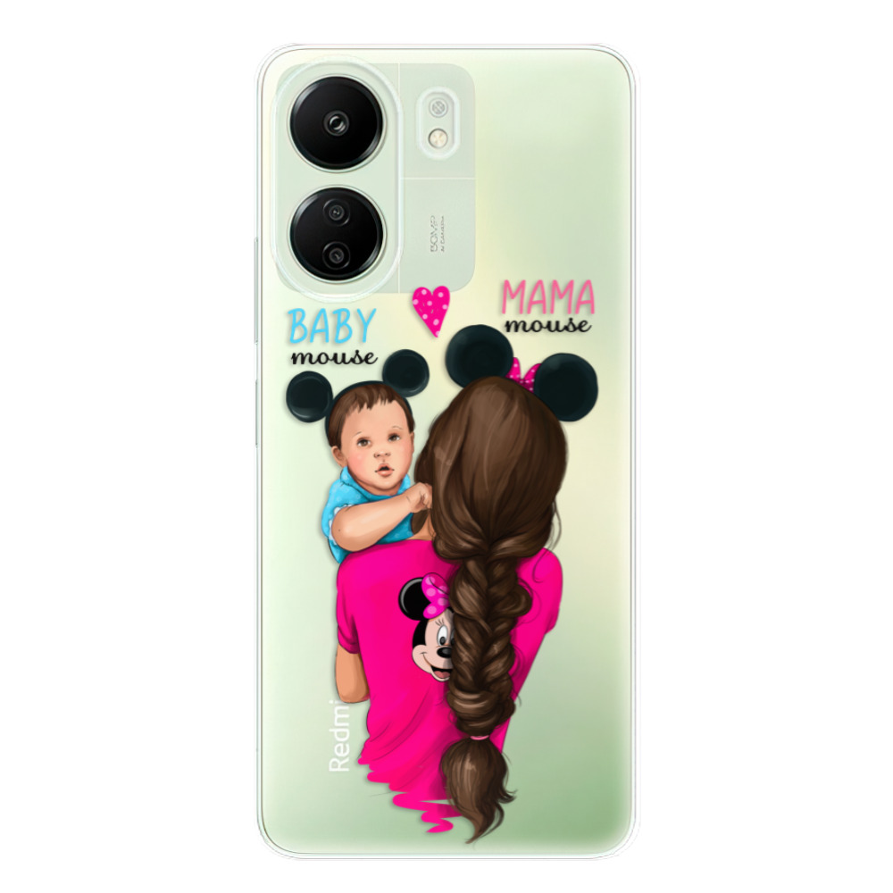 Odolné silikónové puzdro iSaprio - Mama Mouse Brunette and Boy - Xiaomi Redmi 13C