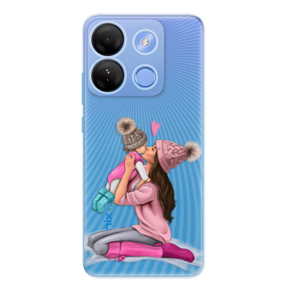 Odolné silikónové puzdro iSaprio - Kissing Mom - Brunette and Girl - Infinix Smart 7