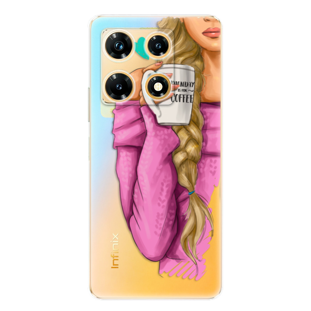 Odolné silikónové puzdro iSaprio - My Coffe and Blond Girl - Infinix Note 30 PRO