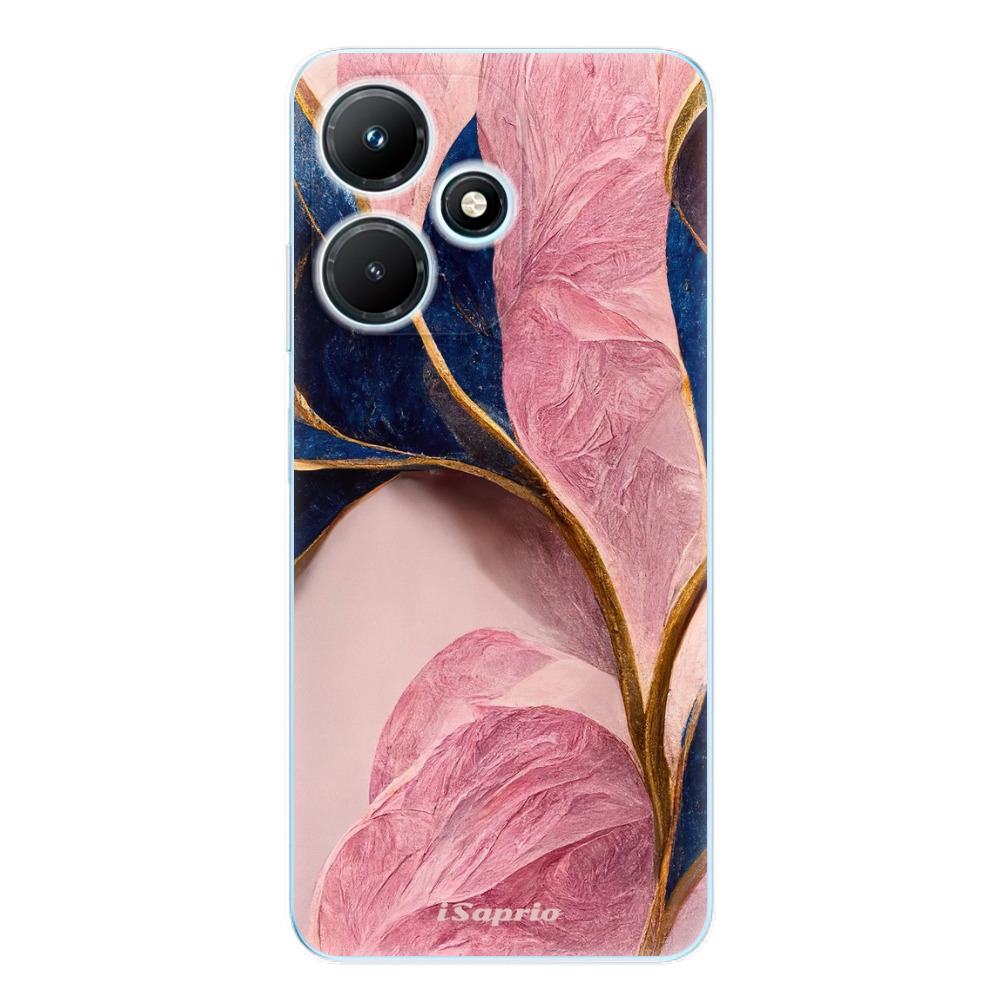 Odolné silikónové puzdro iSaprio - Pink Blue Leaves - Infinix Hot 30i