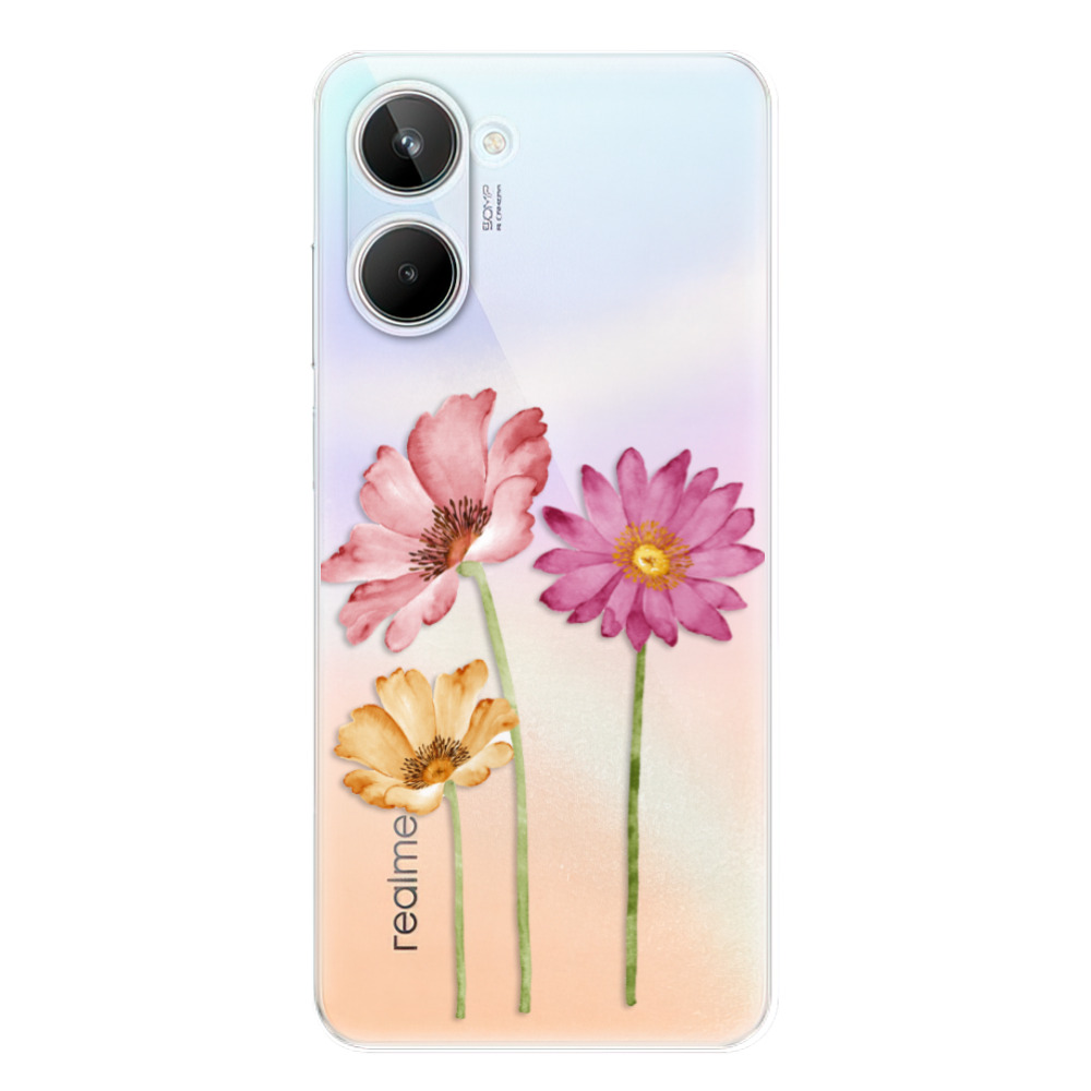 Odolné silikónové puzdro iSaprio - Three Flowers - Realme 10