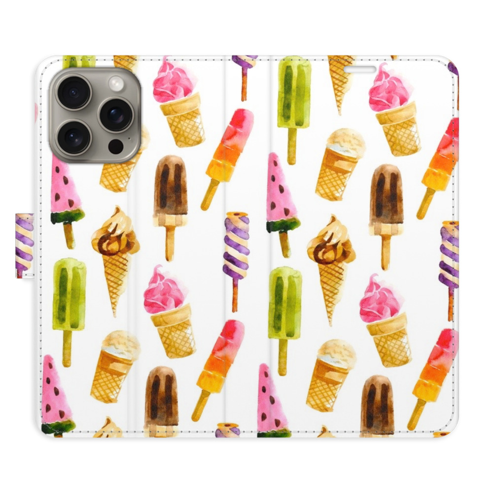 Flipové puzdro iSaprio - Ice Cream Pattern - iPhone 15 Pro Max