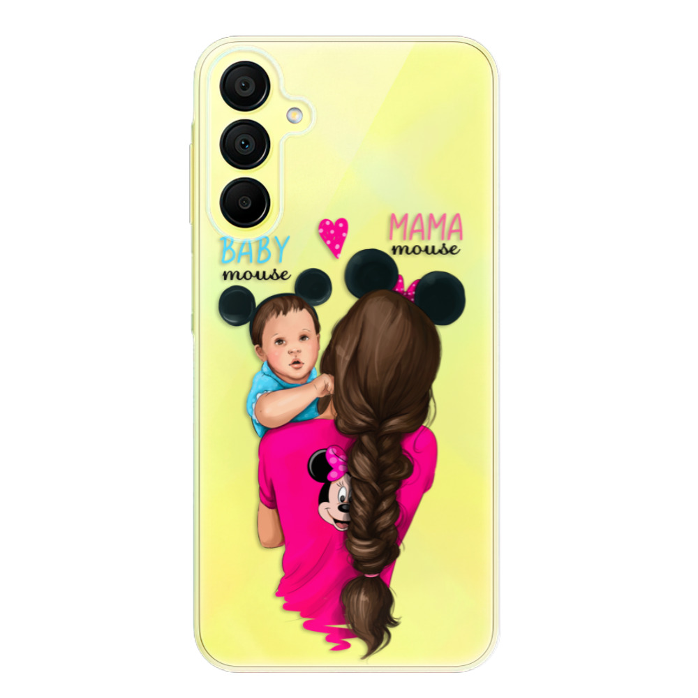 Odolné silikónové puzdro iSaprio - Mama Mouse Brunette and Boy - Samsung Galaxy A15 / A15 5G