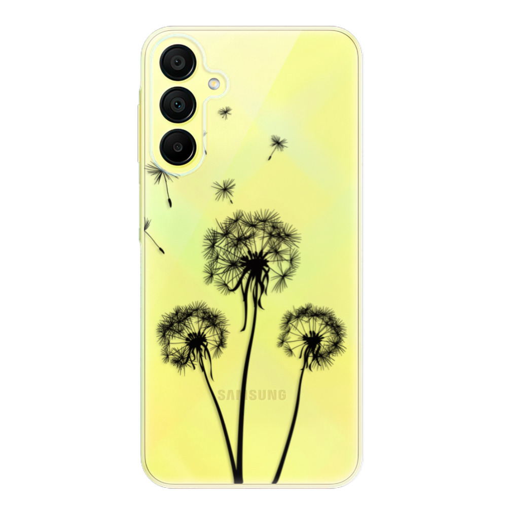 Odolné silikónové puzdro iSaprio - Three Dandelions - black - Samsung Galaxy A15 / A15 5G