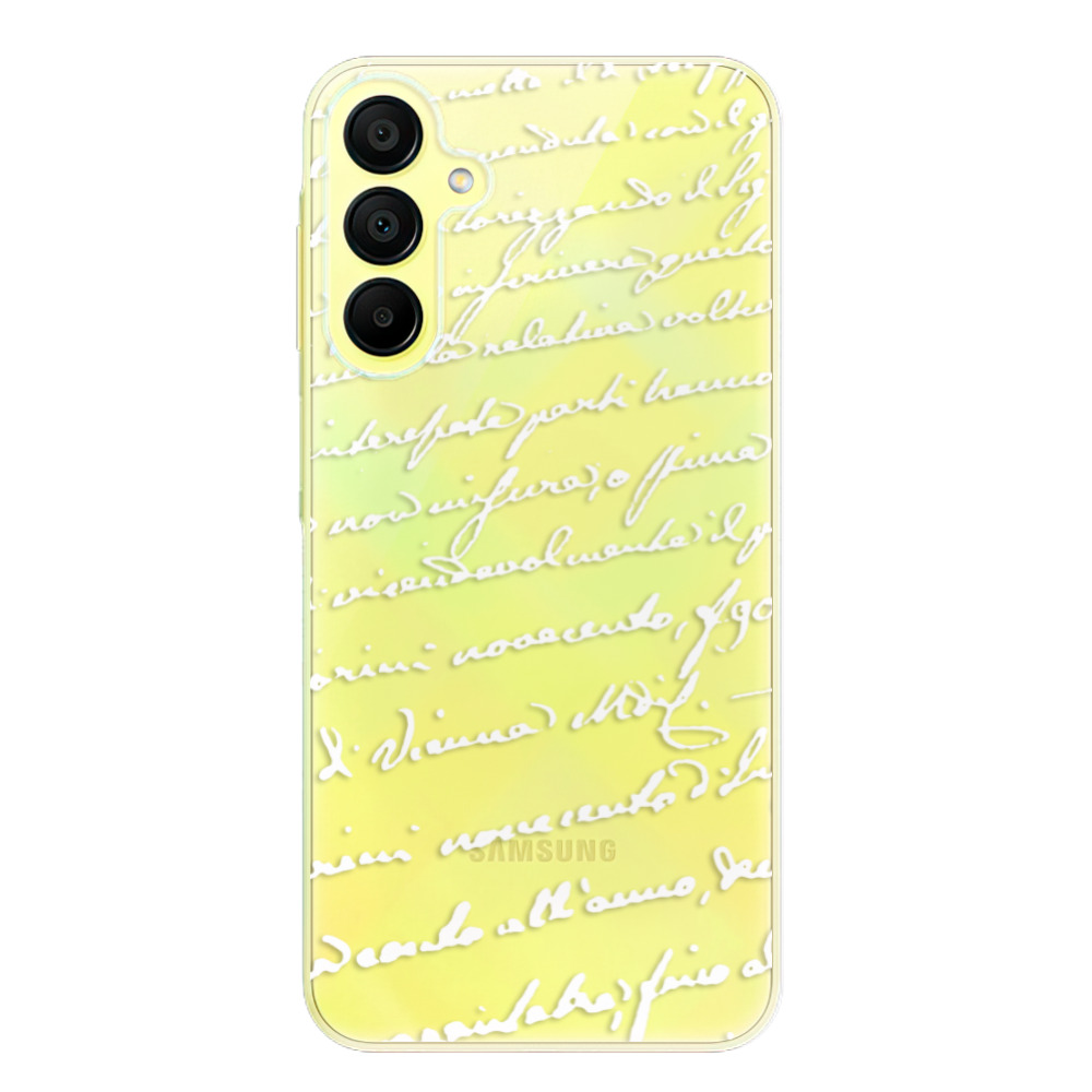 Odolné silikónové puzdro iSaprio - Handwriting 01 - white - Samsung Galaxy A15 / A15 5G