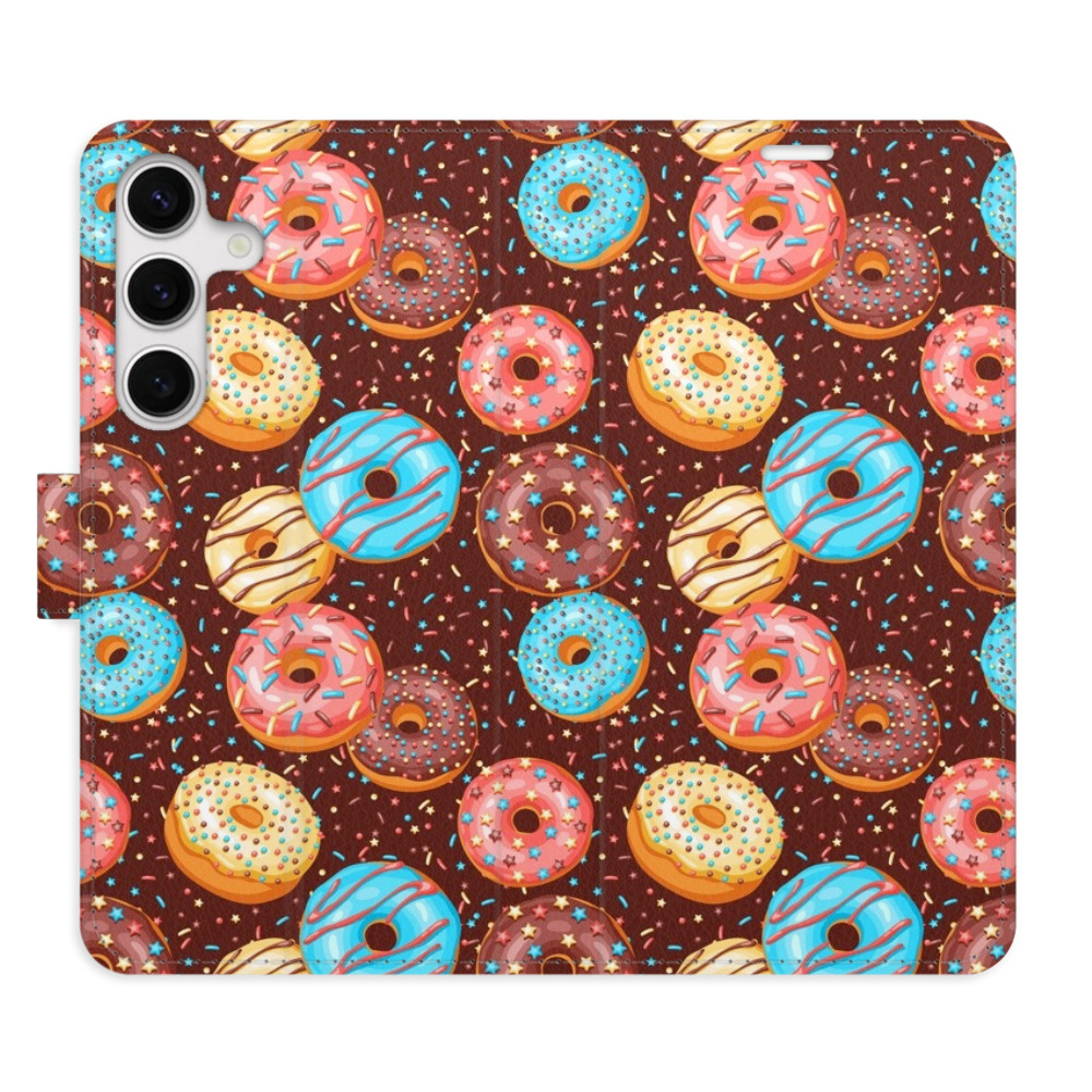 Flipové puzdro iSaprio - Donuts Pattern - Samsung Galaxy S24