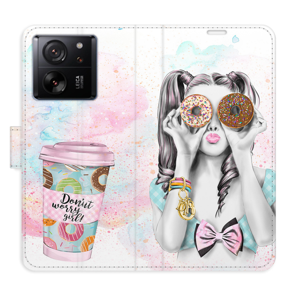 Flipové puzdro iSaprio - Donut Worry Girl - Xiaomi 13T / 13T Pro
