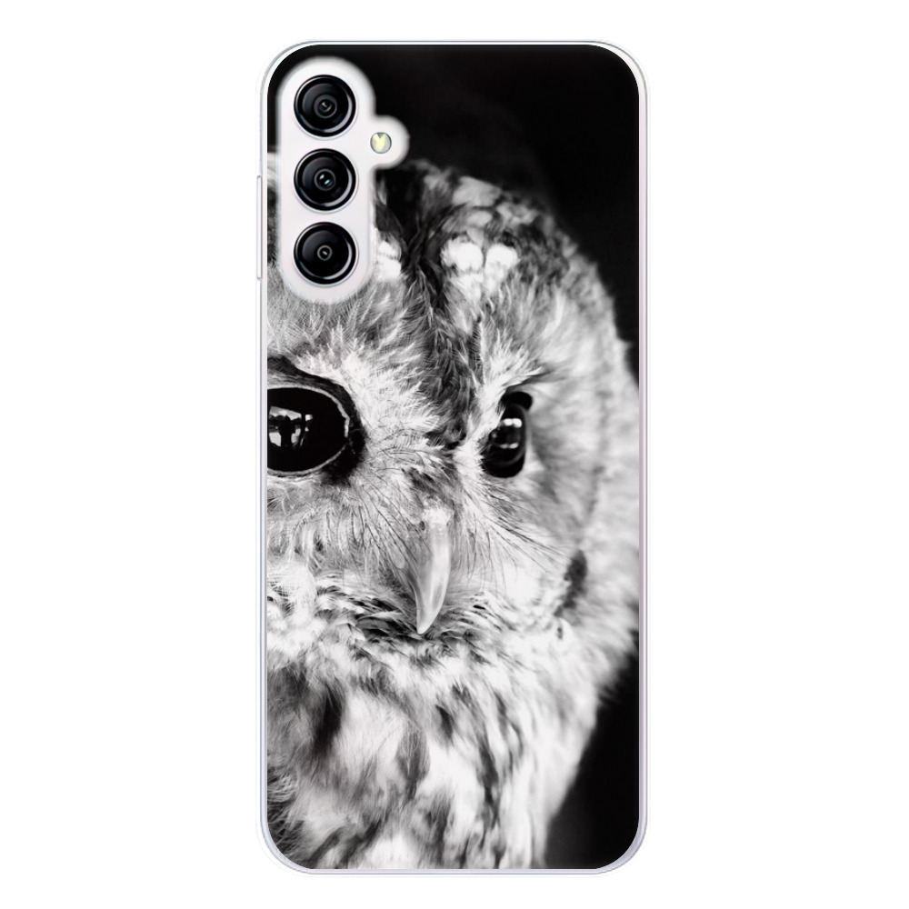 Odolné silikónové puzdro iSaprio - BW Owl - Samsung Galaxy A14 / A14 5G