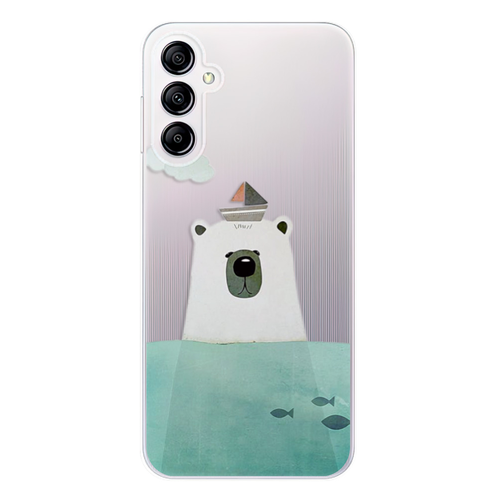 Odolné silikónové puzdro iSaprio - Bear With Boat - Samsung Galaxy A14 / A14 5G