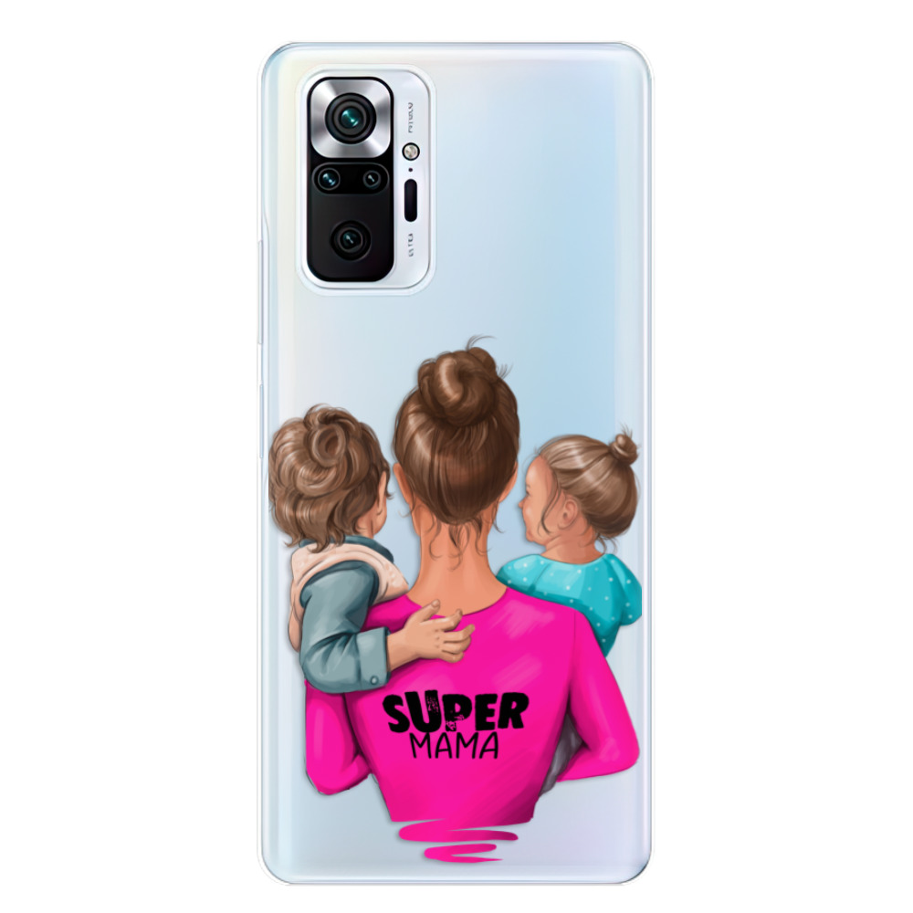 Odolné silikónové puzdro iSaprio - Super Mama - Boy and Girl - Xiaomi Redmi Note 10 Pro