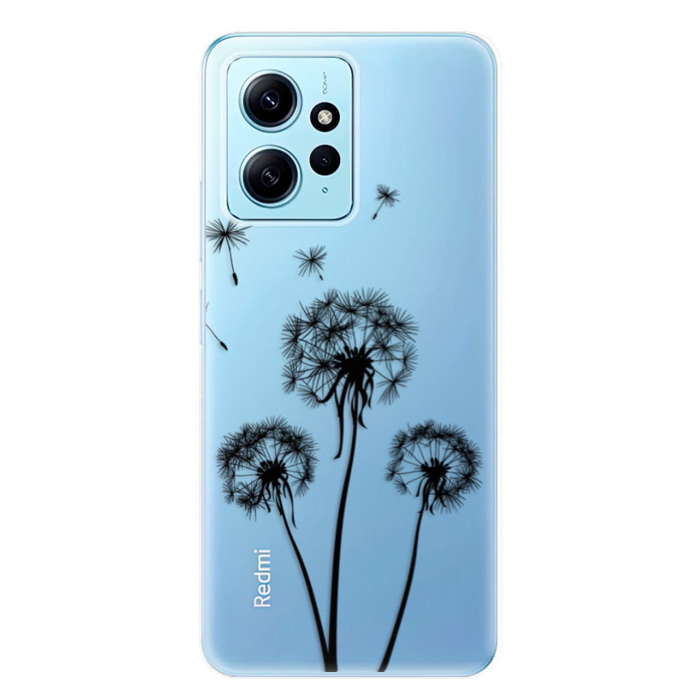 Odolné silikónové puzdro iSaprio - Three Dandelions - black - Xiaomi Redmi Note 12 5G