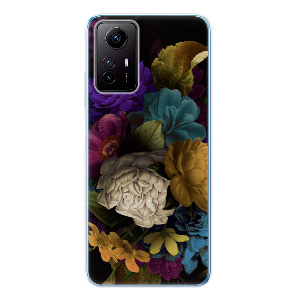 Odolné silikónové puzdro iSaprio - Dark Flowers - Xiaomi Redmi Note 12S