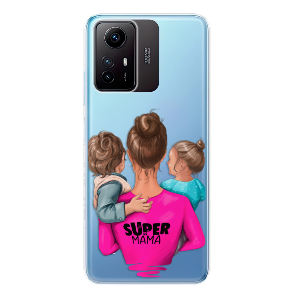 Odolné silikónové puzdro iSaprio - Super Mama - Boy and Girl - Xiaomi Redmi Note 12S