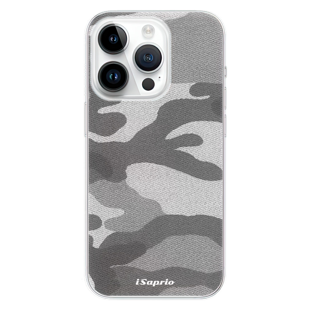 Odolné silikónové puzdro iSaprio - Gray Camuflage 02 - iPhone 15 Pro