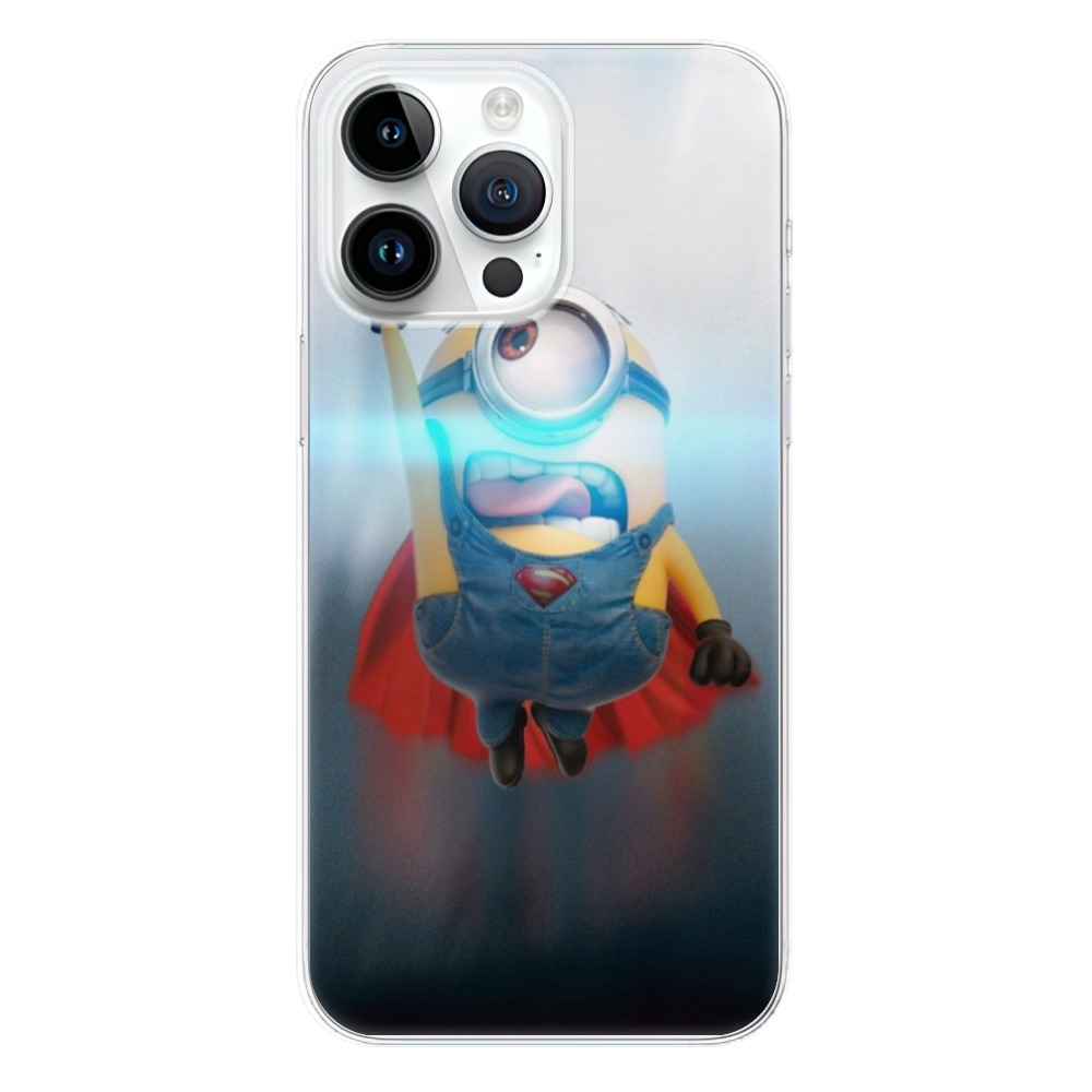Odolné silikónové puzdro iSaprio - Mimons Superman 02 - iPhone 15 Pro Max