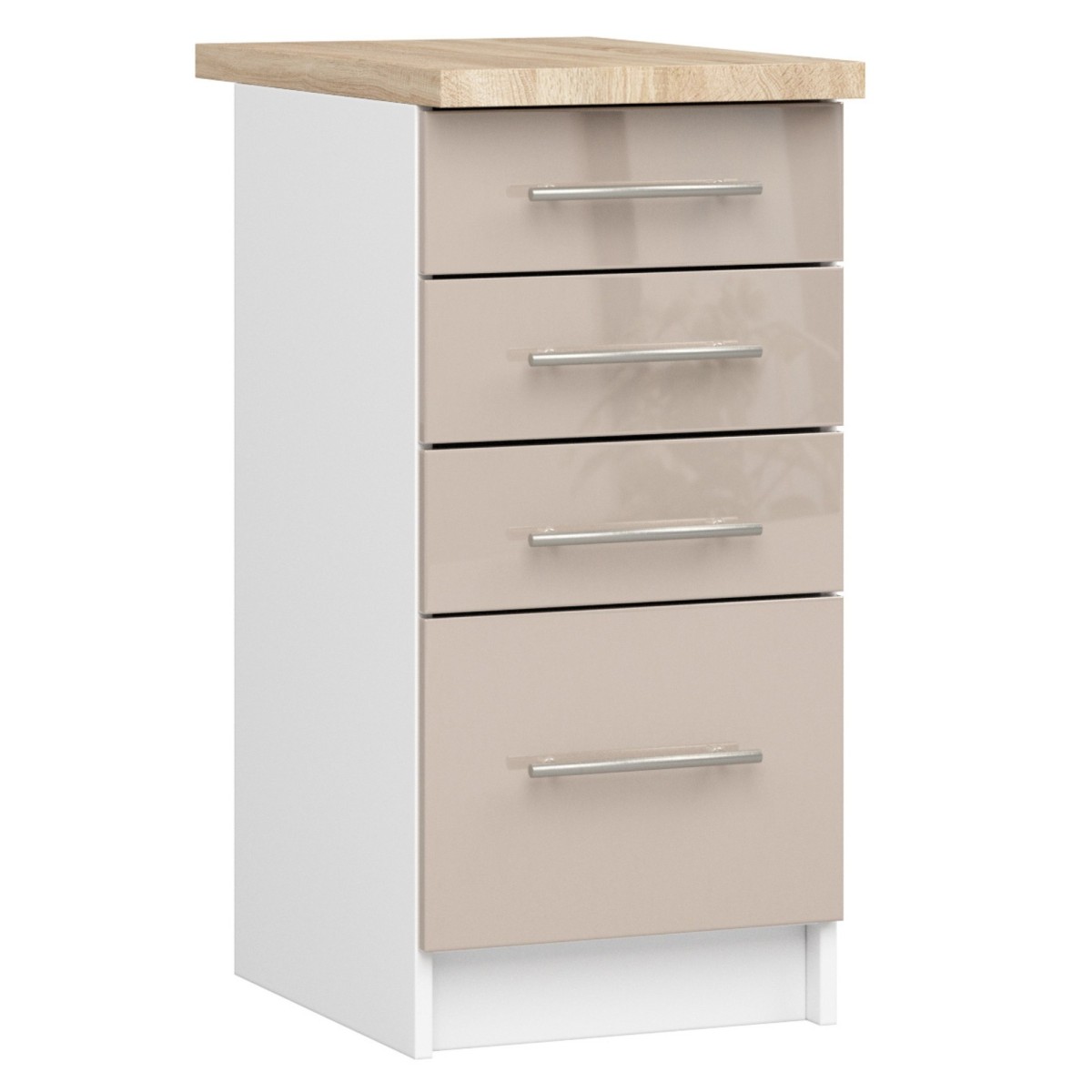 Kuchyňská skříňka Olivie S 40 cm 4S bílá/cappucino lesk