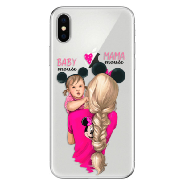 Odolné silikónové puzdro iSaprio - Mama Mouse Blond and Girl - iPhone X