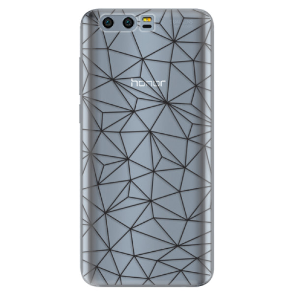Odolné silikónové puzdro iSaprio - Abstract Triangles 03 - black - Huawei Honor 9