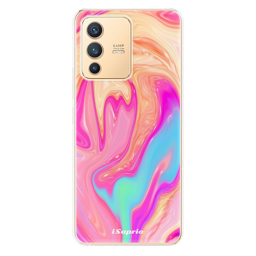 Odolné silikónové puzdro iSaprio - Orange Liquid - Vivo V23 5G