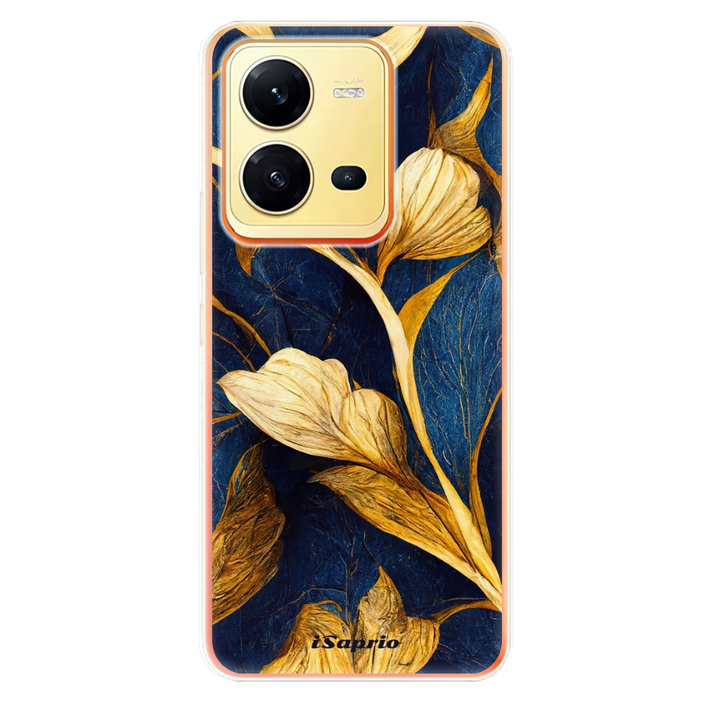 Odolné silikónové puzdro iSaprio - Gold Leaves - Vivo X80 Lite 5G