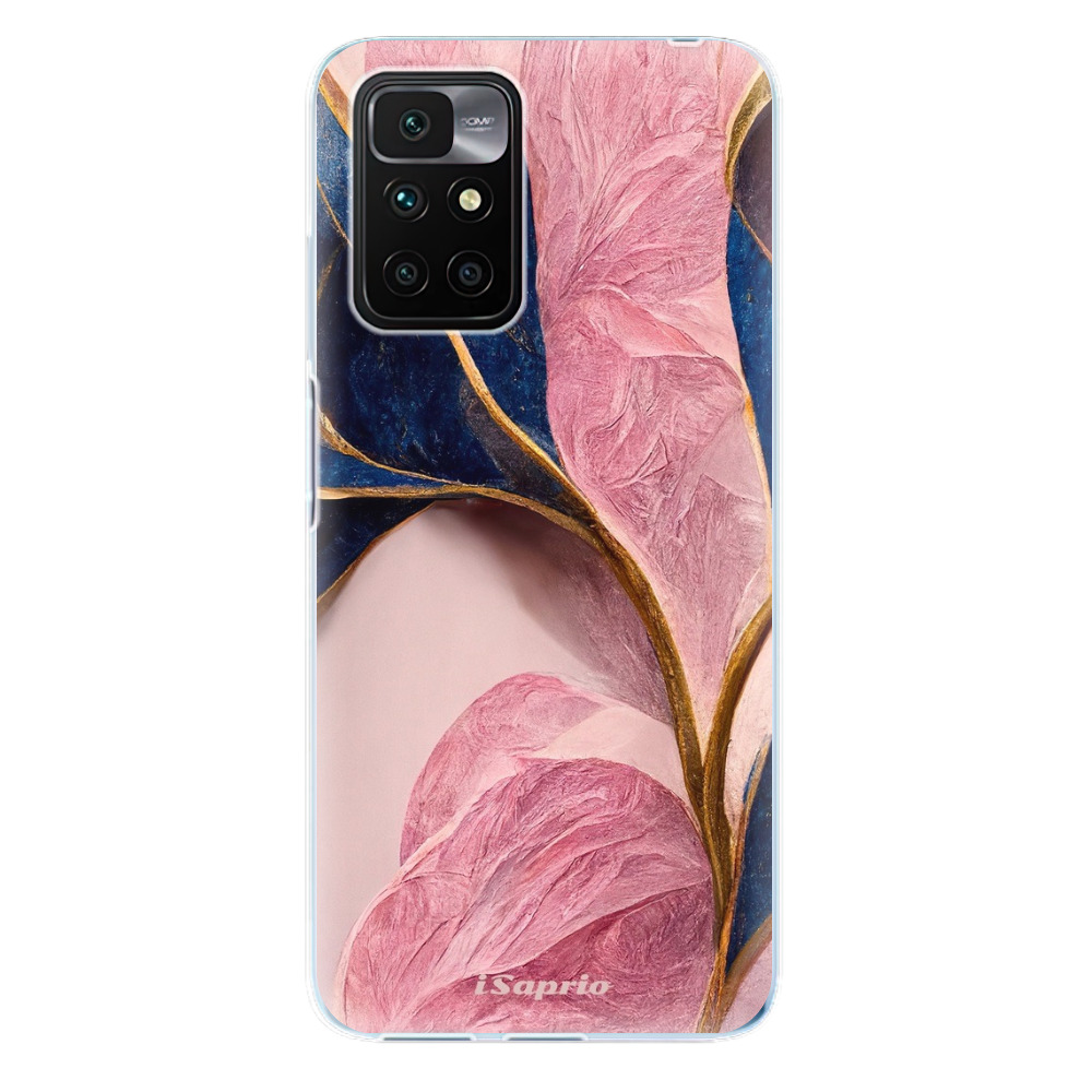 Odolné silikónové puzdro iSaprio - Pink Blue Leaves - Xiaomi Redmi 10