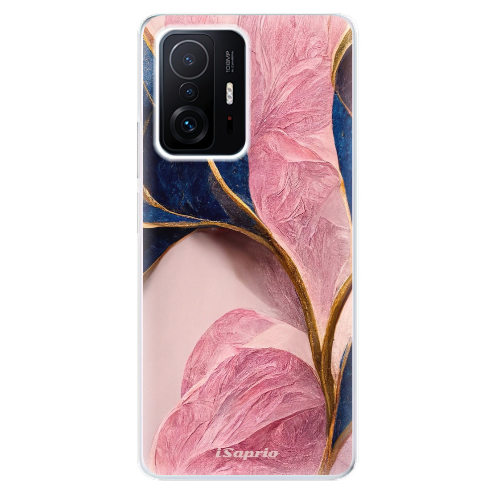 Odolné silikónové puzdro iSaprio - Pink Blue Leaves - Xiaomi 11T / 11T Pro