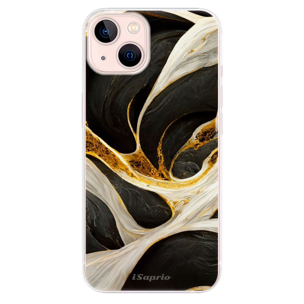 Odolné silikónové puzdro iSaprio - Black and Gold - iPhone 13