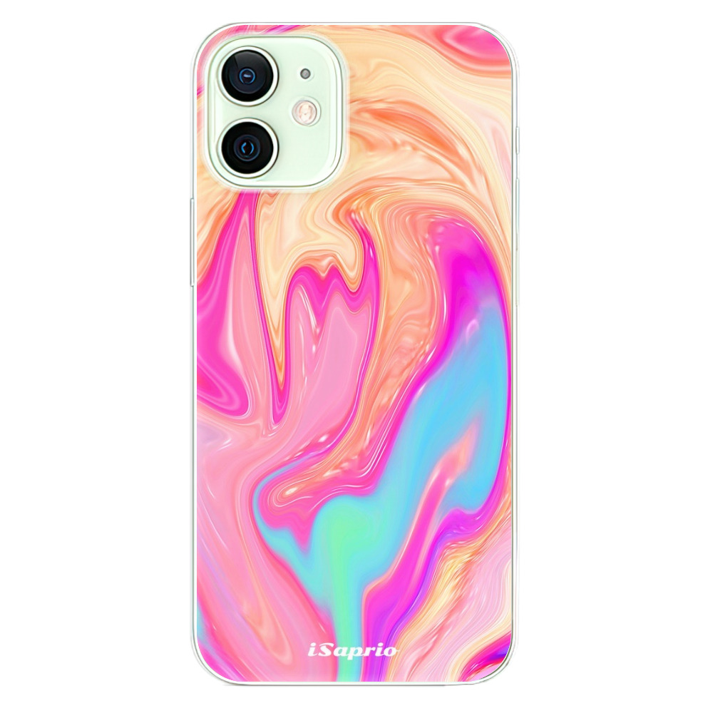 Odolné silikónové puzdro iSaprio - Orange Liquid - iPhone 12
