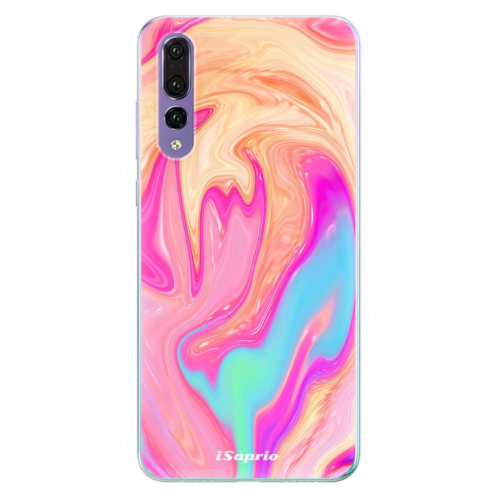 Odolné silikónové puzdro iSaprio - Orange Liquid - Huawei P20 Pro