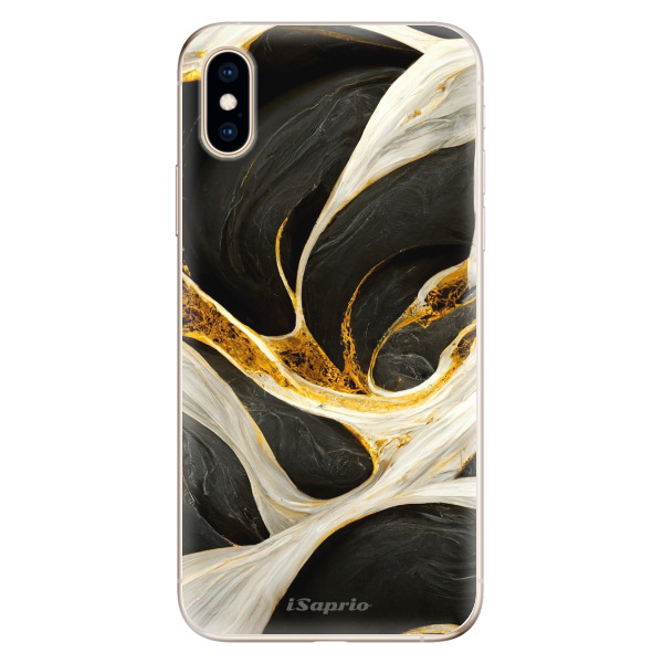 Odolné silikónové puzdro iSaprio - Black and Gold - iPhone XS