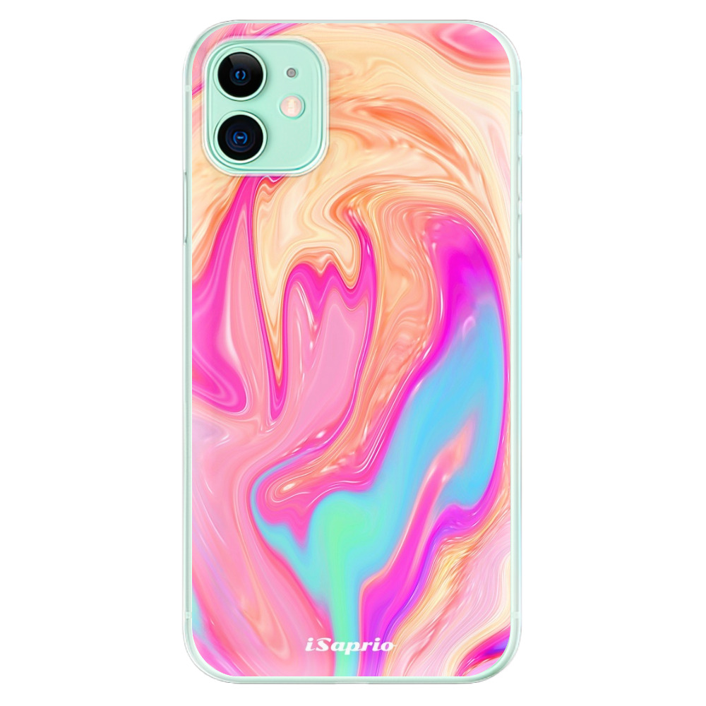 Odolné silikónové puzdro iSaprio - Orange Liquid - iPhone 11