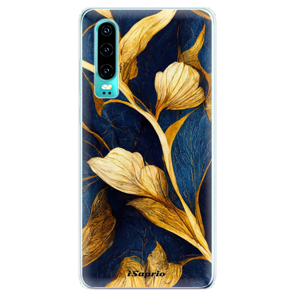 Odolné silikónové puzdro iSaprio - Gold Leaves - Huawei P30