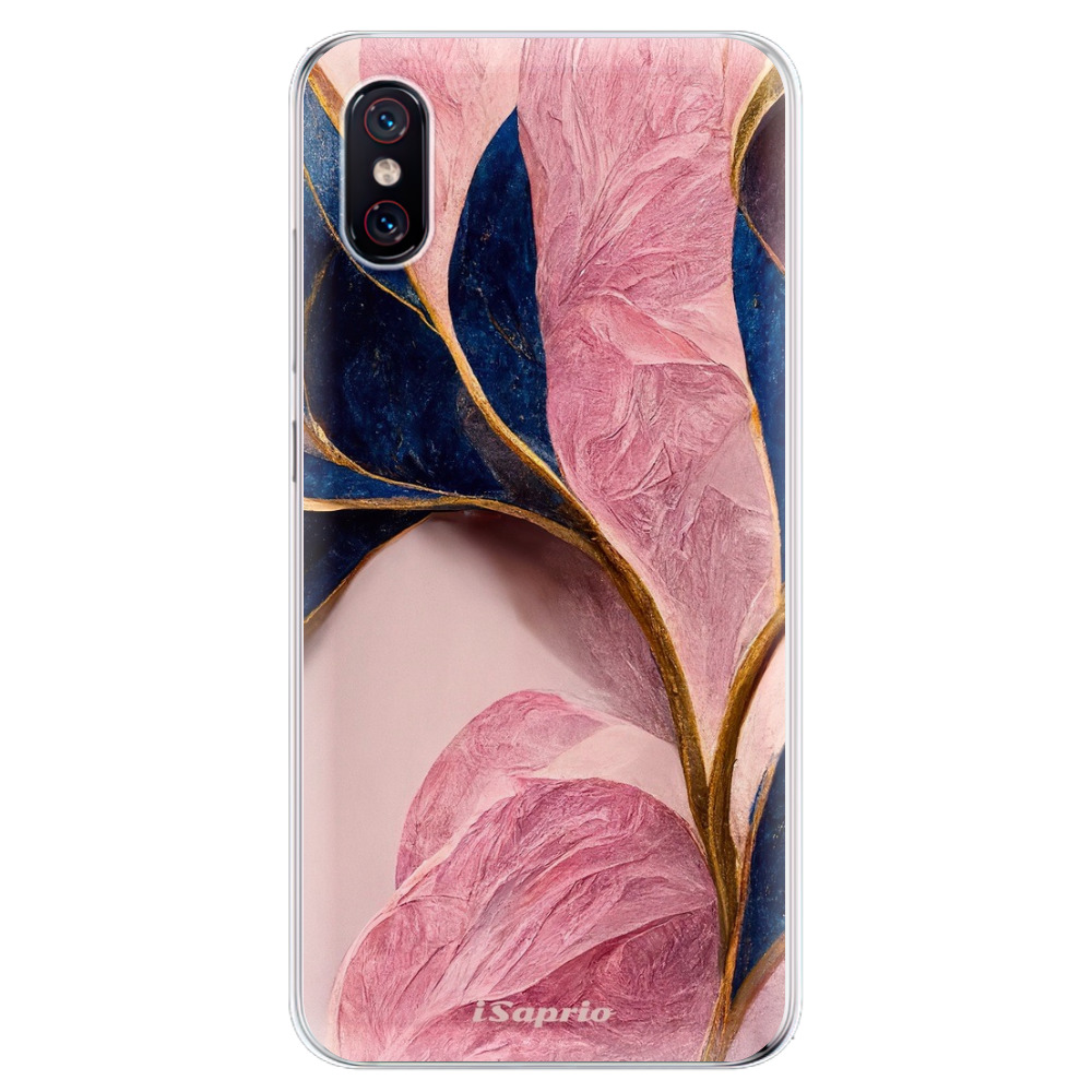 Odolné silikónové puzdro iSaprio - Pink Blue Leaves - Xiaomi Mi 8 Pro