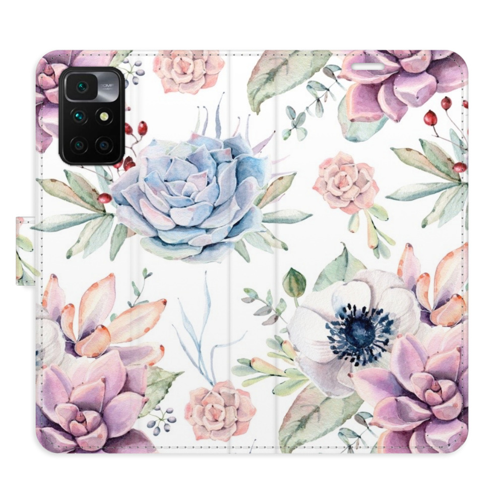 Flipové puzdro iSaprio - Succulents Pattern - Xiaomi Redmi 10