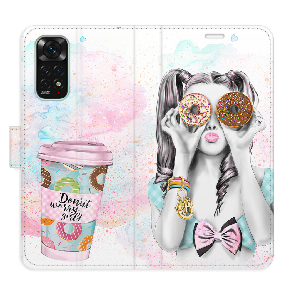 Flipové puzdro iSaprio - Donut Worry Girl - Xiaomi Redmi Note 11 / Note 11S