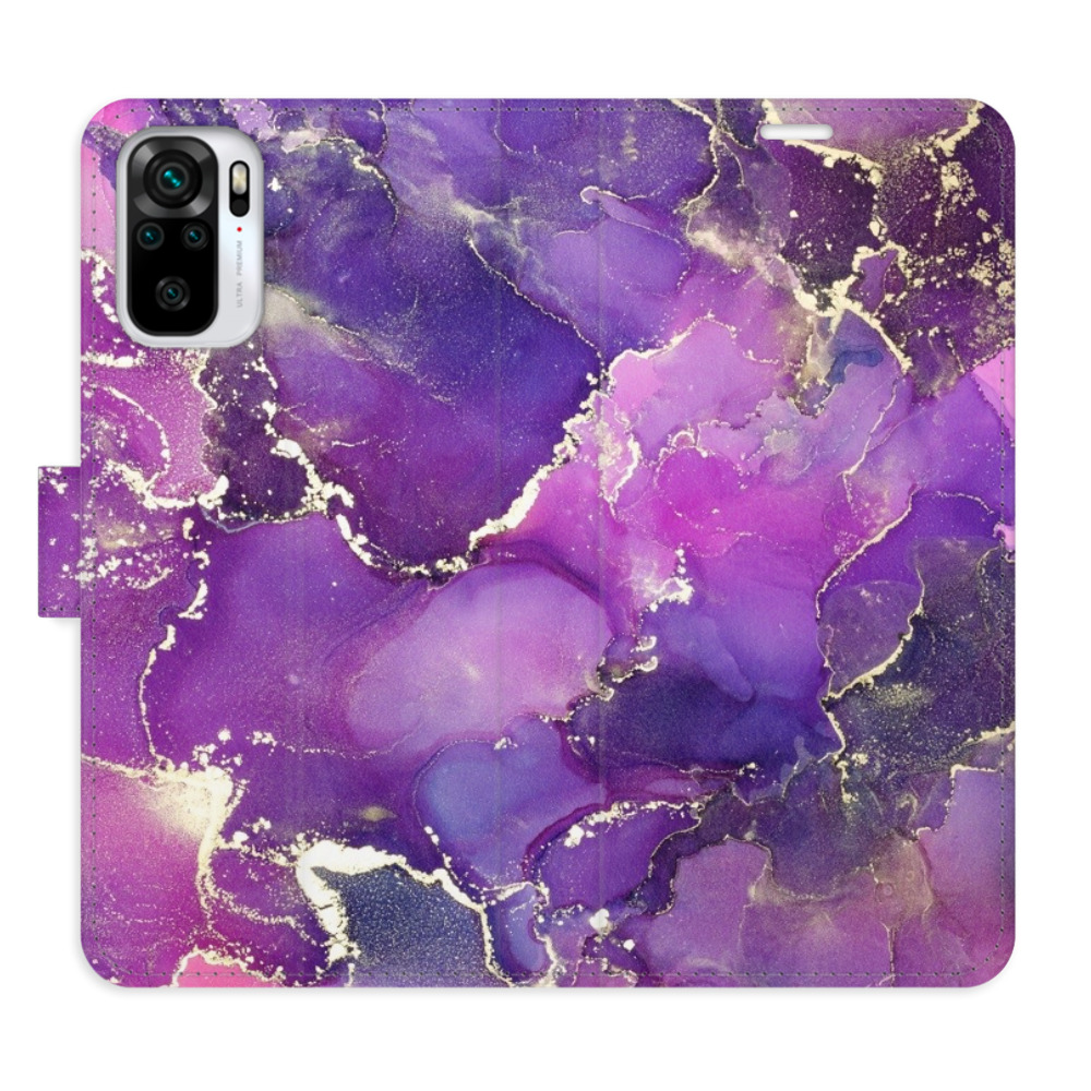 Flipové puzdro iSaprio - Purple Marble - Xiaomi Redmi Note 10 / Note 10S