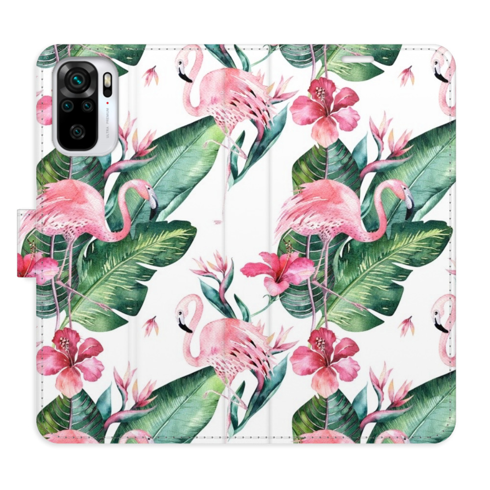 Flipové puzdro iSaprio - Flamingos Pattern - Xiaomi Redmi Note 10 / Note 10S