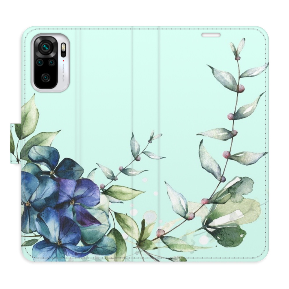 Flipové puzdro iSaprio - Blue Flowers - Xiaomi Redmi Note 10 / Note 10S