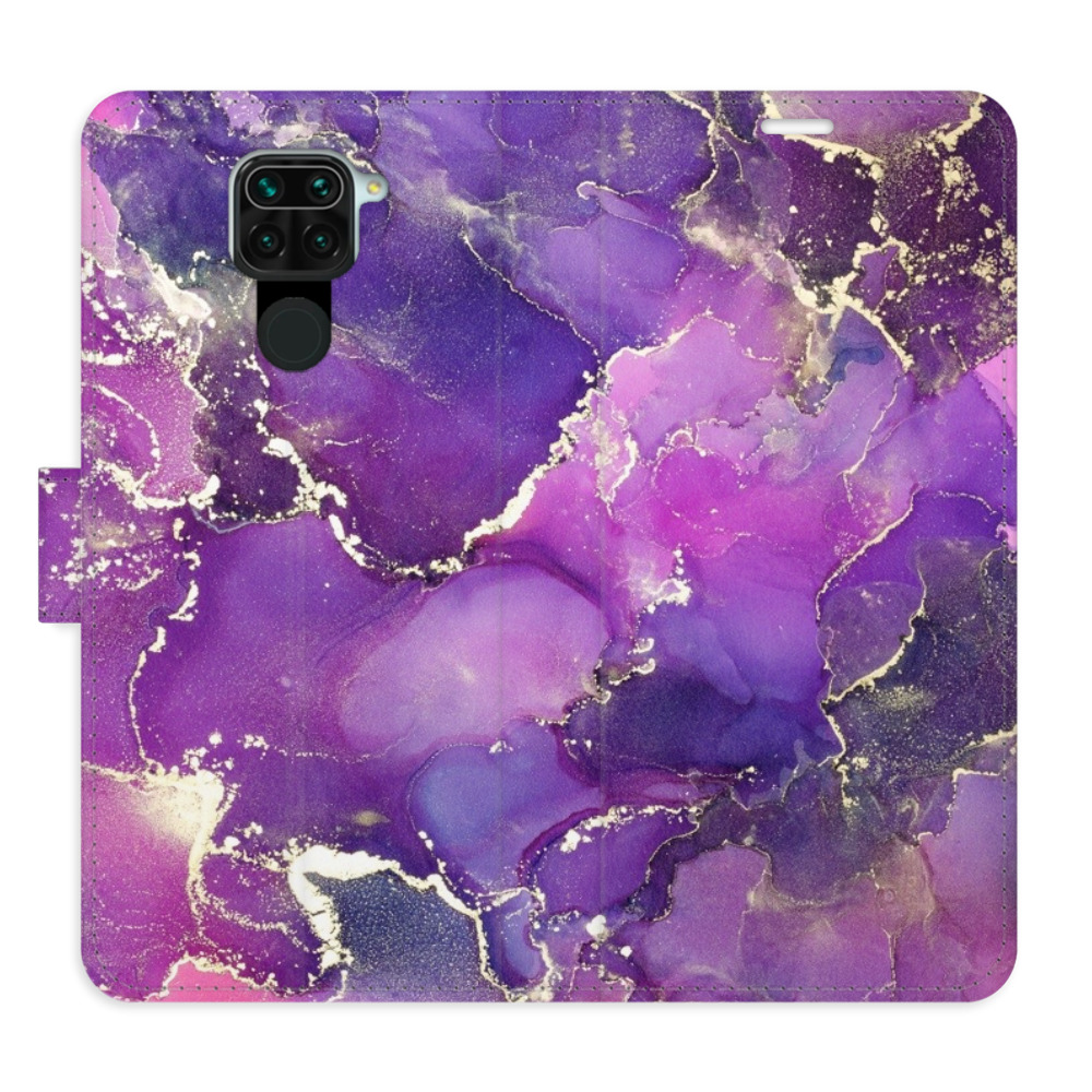 Flipové puzdro iSaprio - Purple Marble - Xiaomi Redmi Note 9