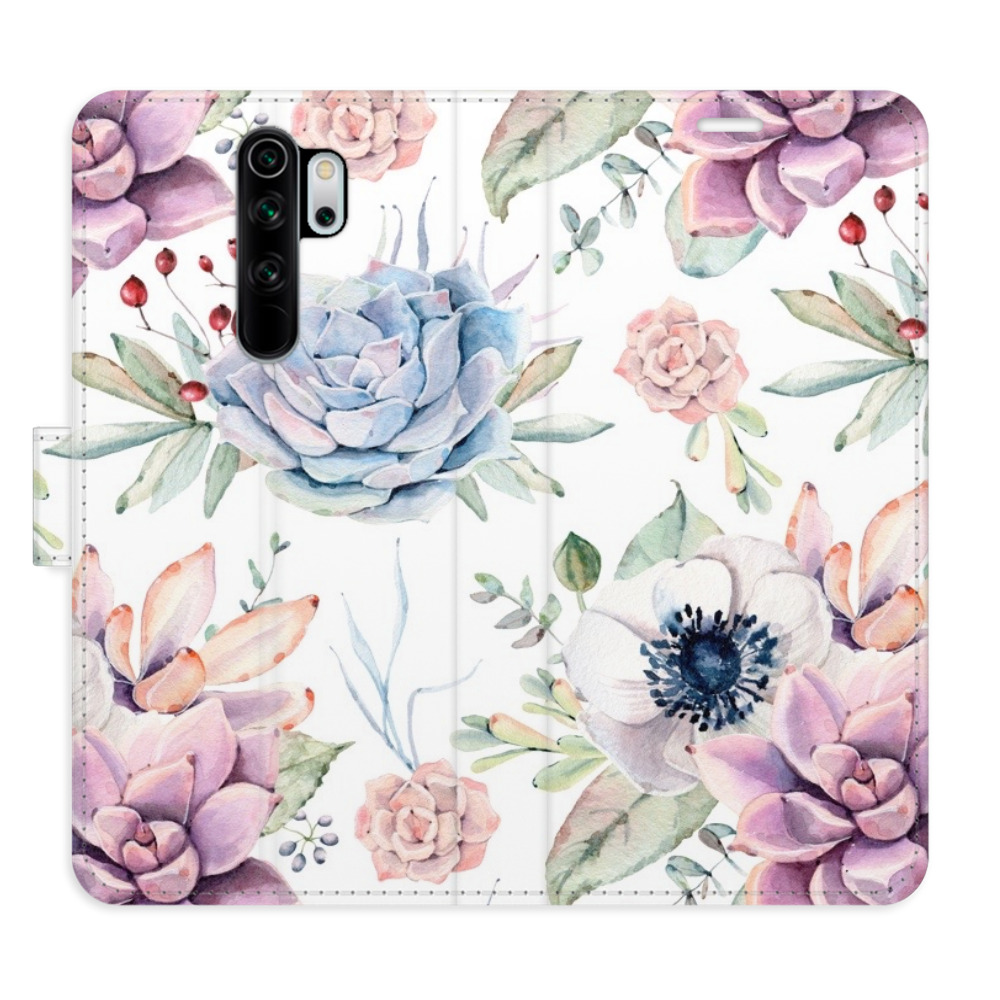 Flipové puzdro iSaprio - Succulents Pattern - Xiaomi Redmi Note 8 Pro