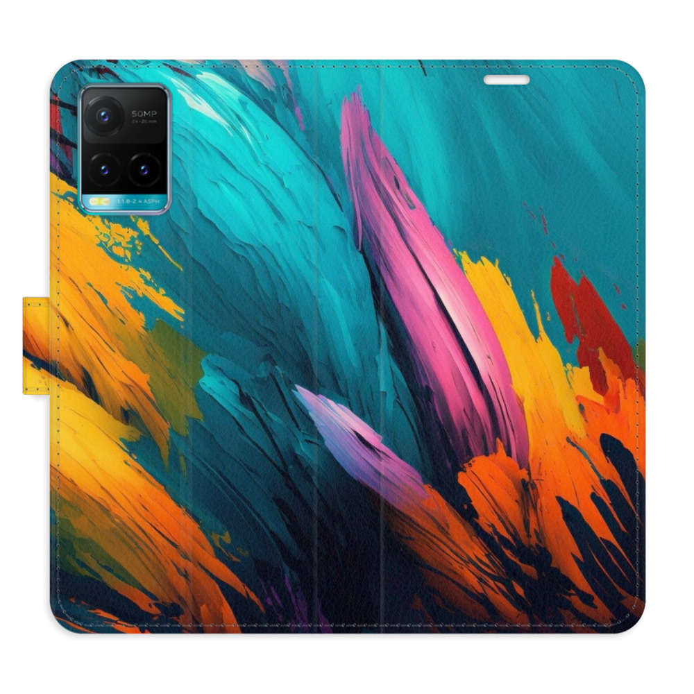 Flipové puzdro iSaprio - Orange Paint 02 - Vivo Y21 / Y21s / Y33s