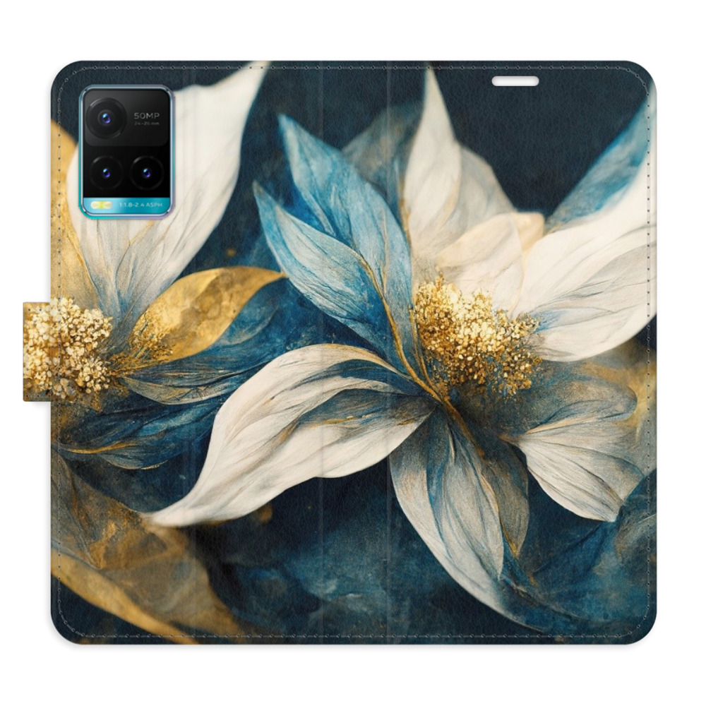 Flipové puzdro iSaprio - Gold Flowers - Vivo Y21 / Y21s / Y33s