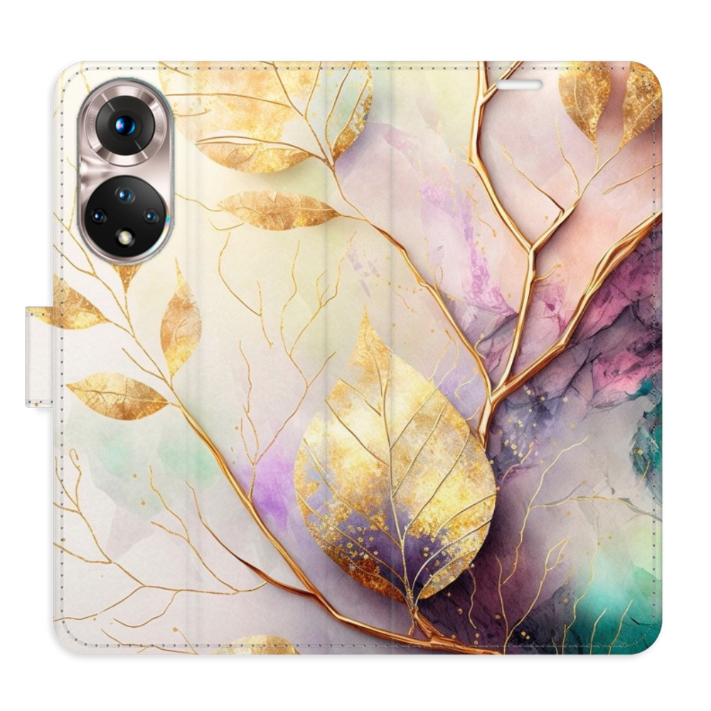 Flipové puzdro iSaprio - Gold Leaves 02 - Honor 50 / Nova 9