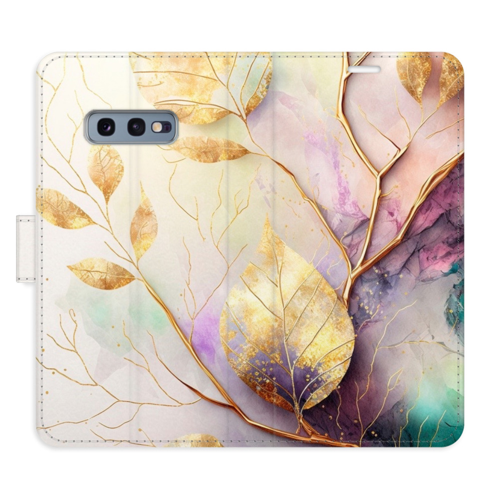 Flipové puzdro iSaprio - Gold Leaves 02 - Samsung Galaxy S10e