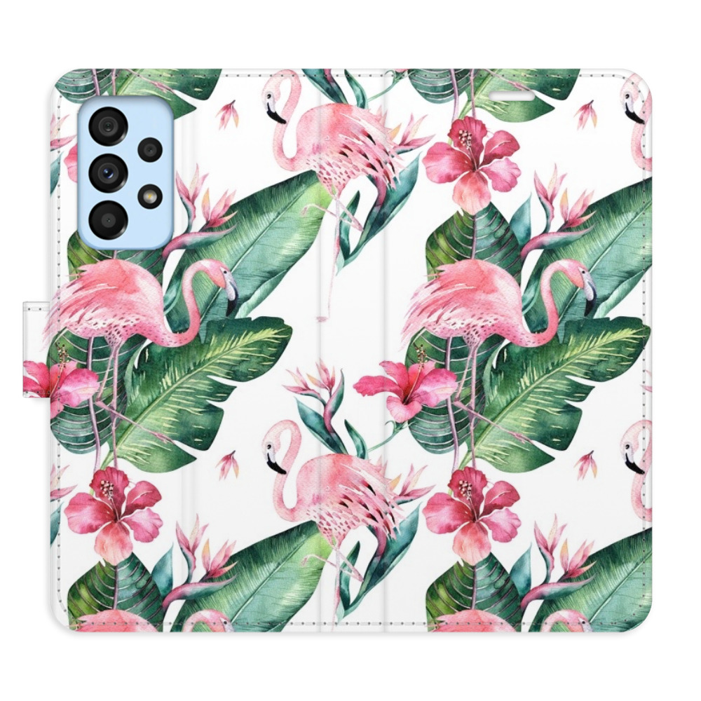 Flipové puzdro iSaprio - Flamingos Pattern - Samsung Galaxy A53 5G