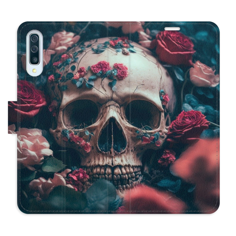 Flipové puzdro iSaprio - Skull in Roses 02 - Samsung Galaxy A50